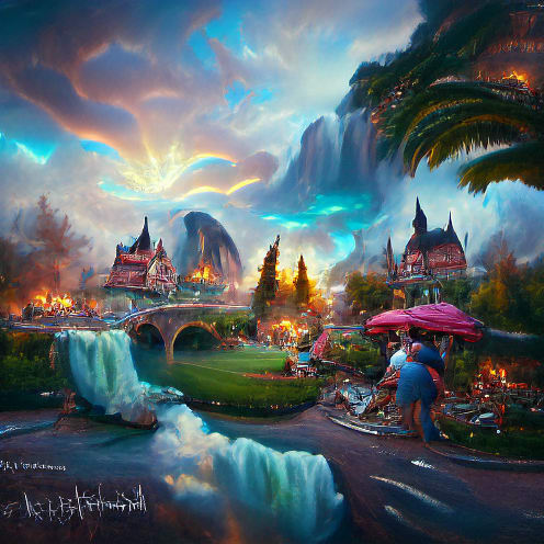 Fantasy World with Beautiful Landscapes